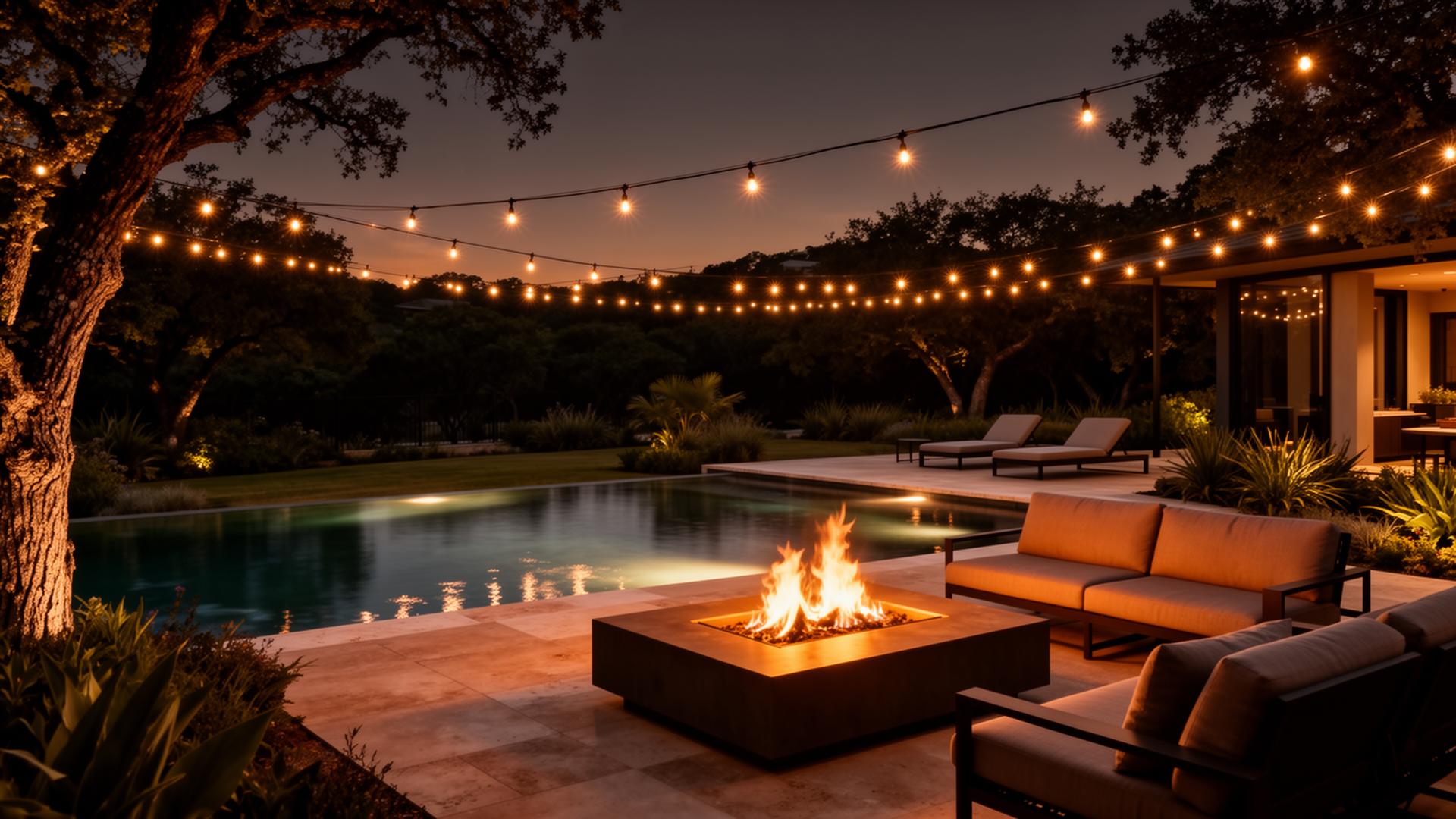 Texas hill country backyard